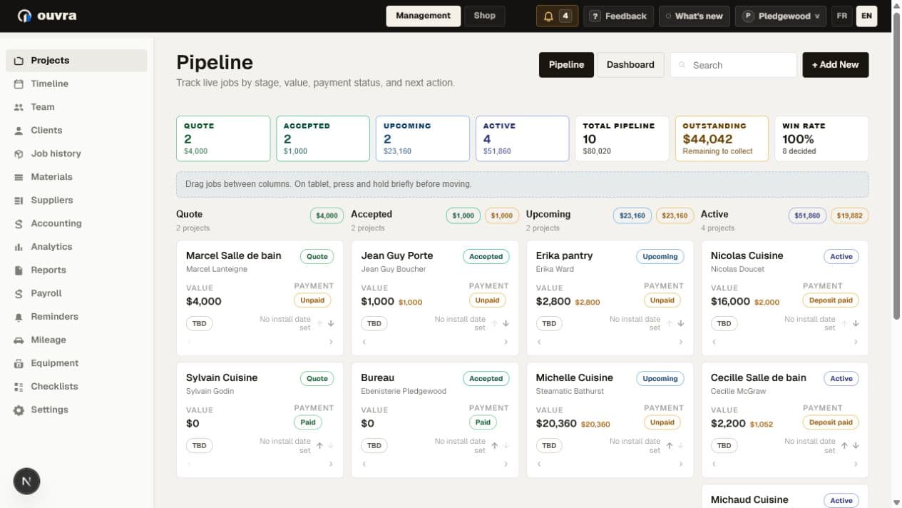 Ouvra job pipeline